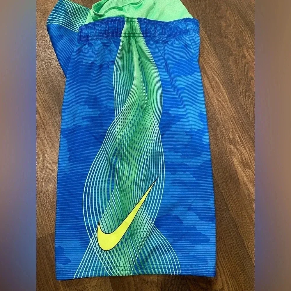 Nike Men’s Swim Shorts Royal Blue Neon Green Size XL